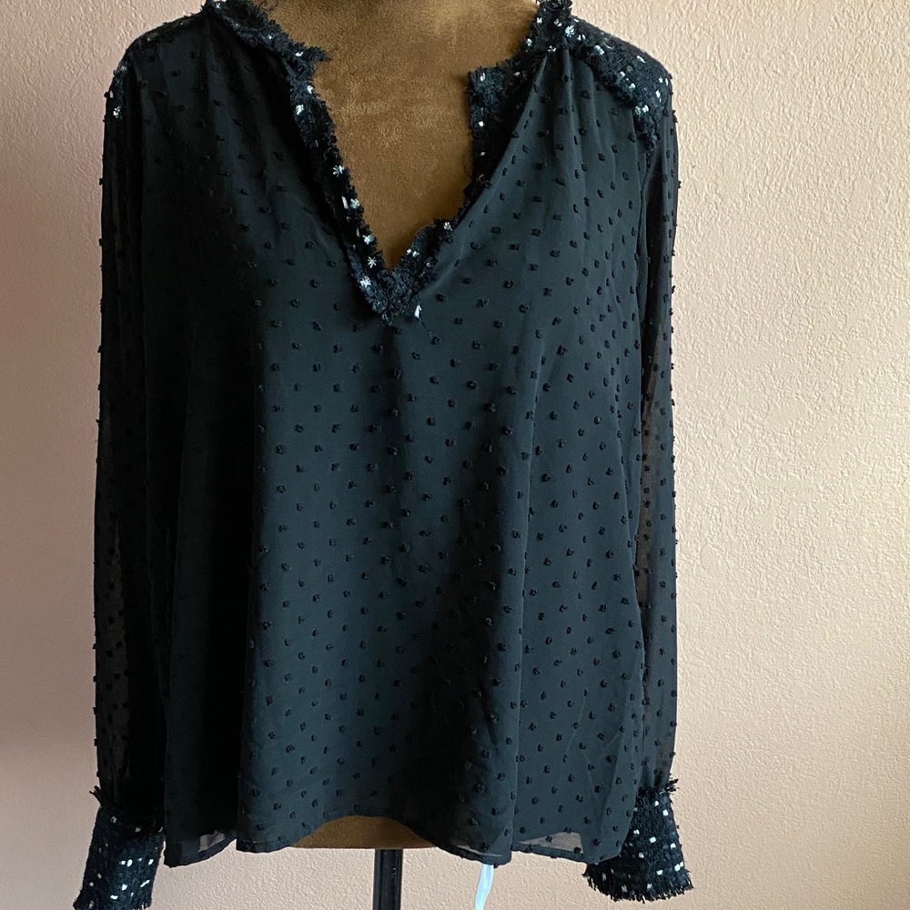 Zara Black Textured Women's Blouse